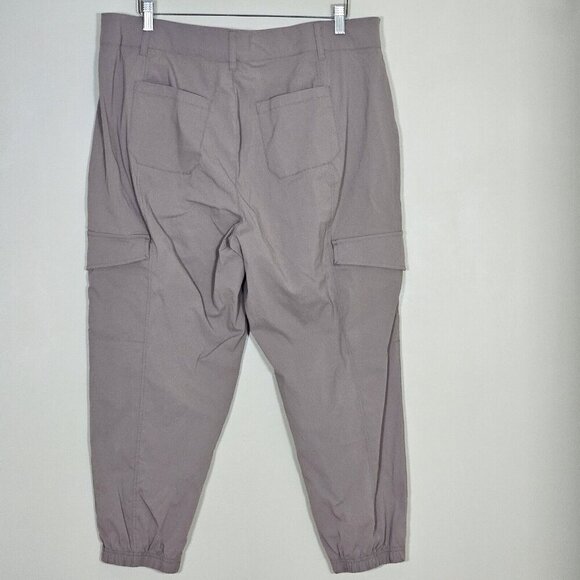 Torrid Joggers Womens 18 Beige Happy Camper Ripstop Crop Active Pockets Stretch - Picture 14 of 14